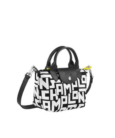 Longchamp Le Pliage LGP XS Top Handle Black white - Image 3