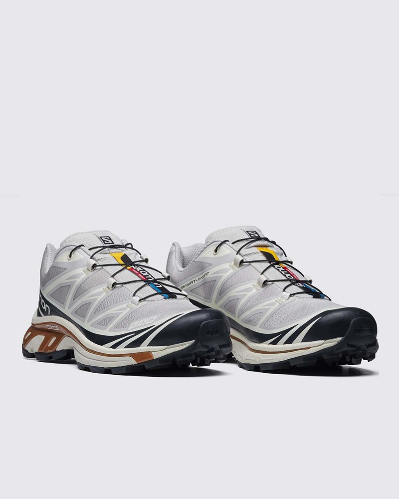Alternative view of Salomon XT-6 Unisex Sneakers Lunar Rock / Dark Sapphire / Rubber