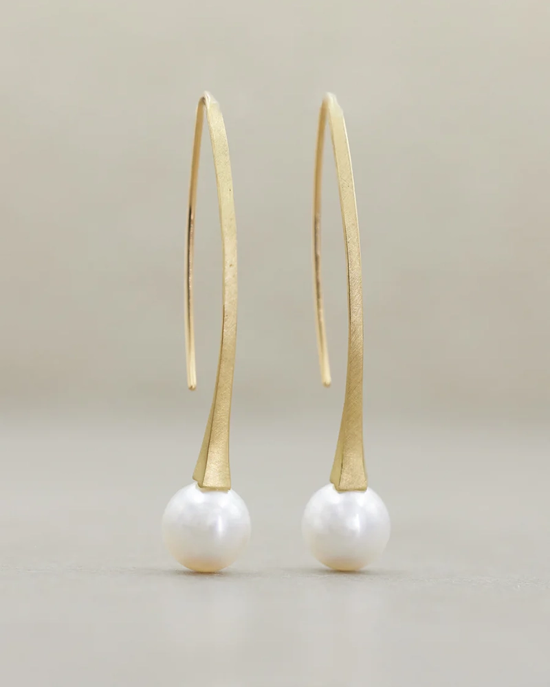 White Akoya Pearl Drop Earrings
