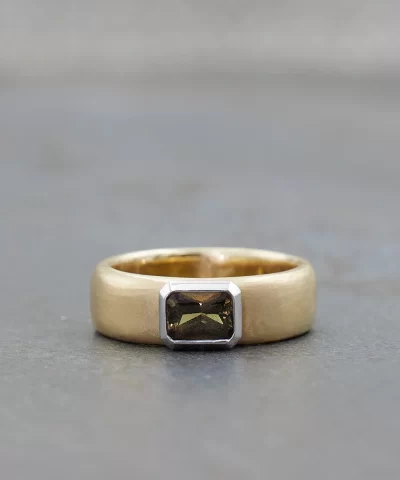 Men's Olive Sapphire Ring