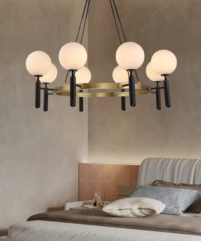 adjustable lamp custom designed for white contemporary chandeliers and metal art features 1