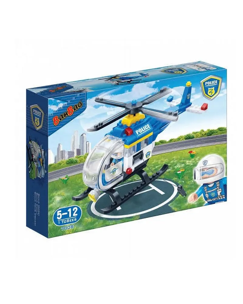 Alternative view of BanBao 7008 Police Chopper 122-Piece Building Set