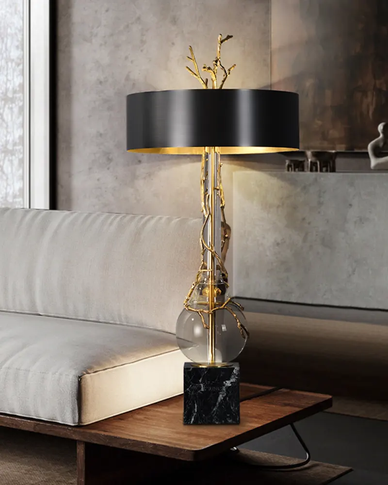 Alternative view of Elegant Crystal Table Lamps, Old Bronze