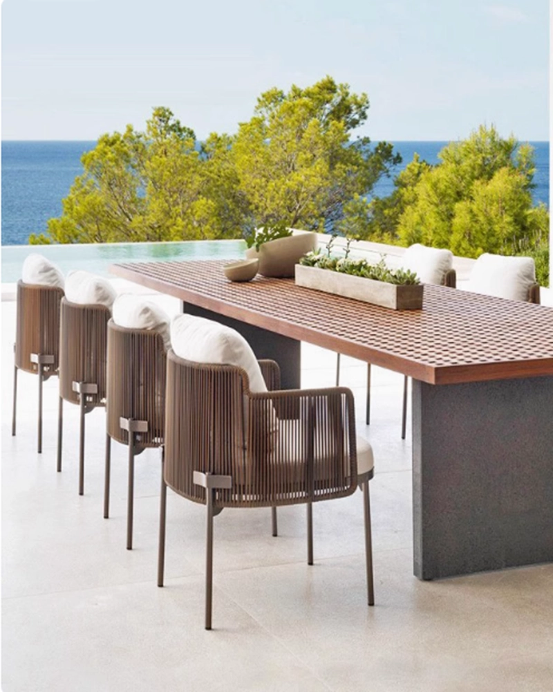 Alternative view of Outdoor Rectangle Hollow Teak Dining Table