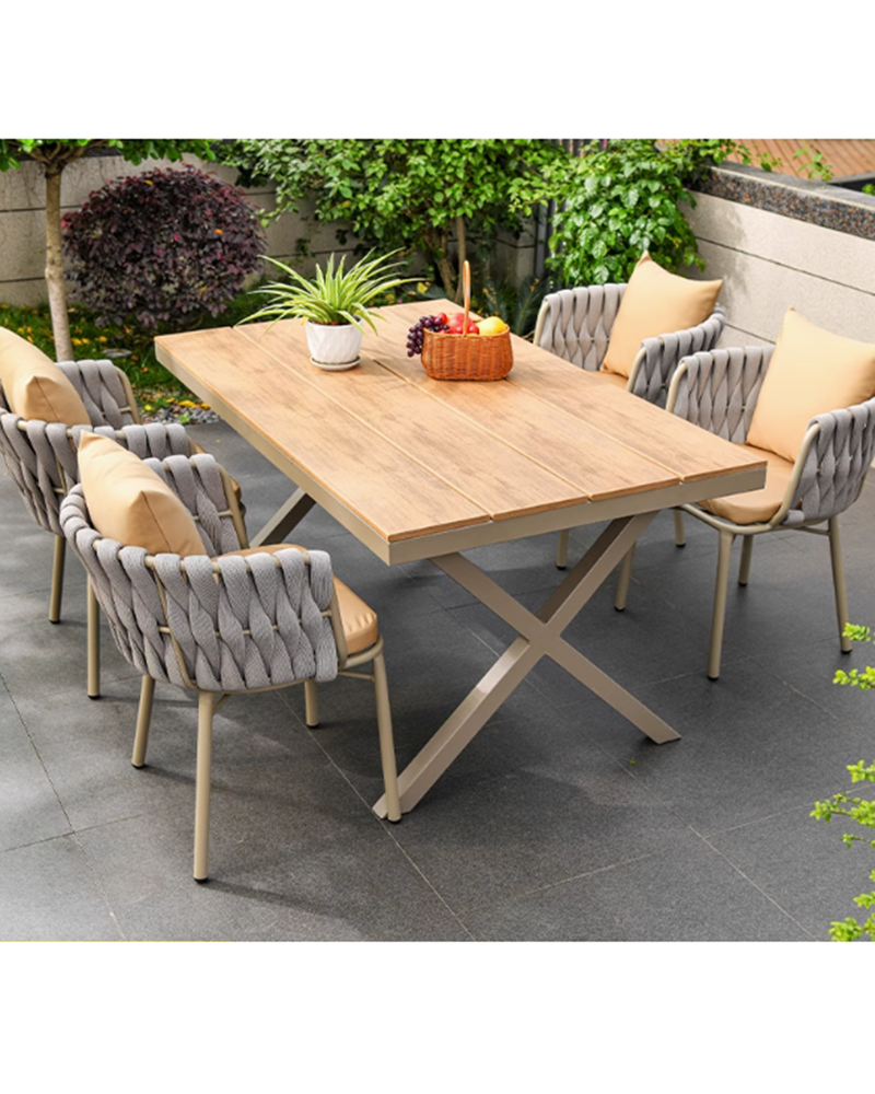 63" Long Table + 4 Chairs