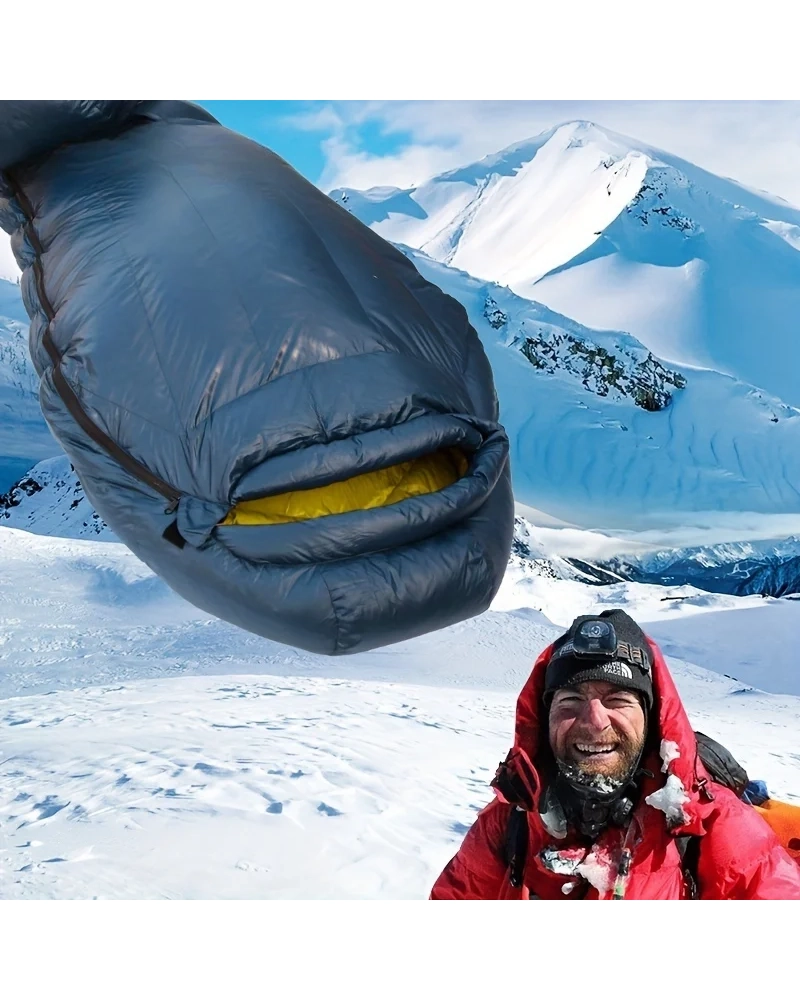 Alternative view of Lightweight Single Nylon Winter Sleeping Bag for Men & Women Duck Down Filled Compression Sack for Camping & Backpacking