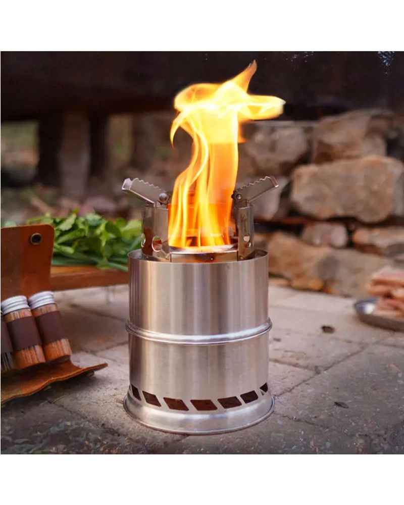 Alternative view of Portable Compact Metal Wood Cook Stove Large Firewood Stove Outdoor Camp Cheap Smokeless Folding Home Travel Hiking Camping