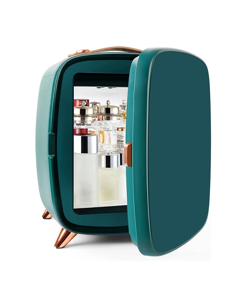 Portable Small Fridge 6L Make up Refrigerator Cosmetic Mini Fridge in Green