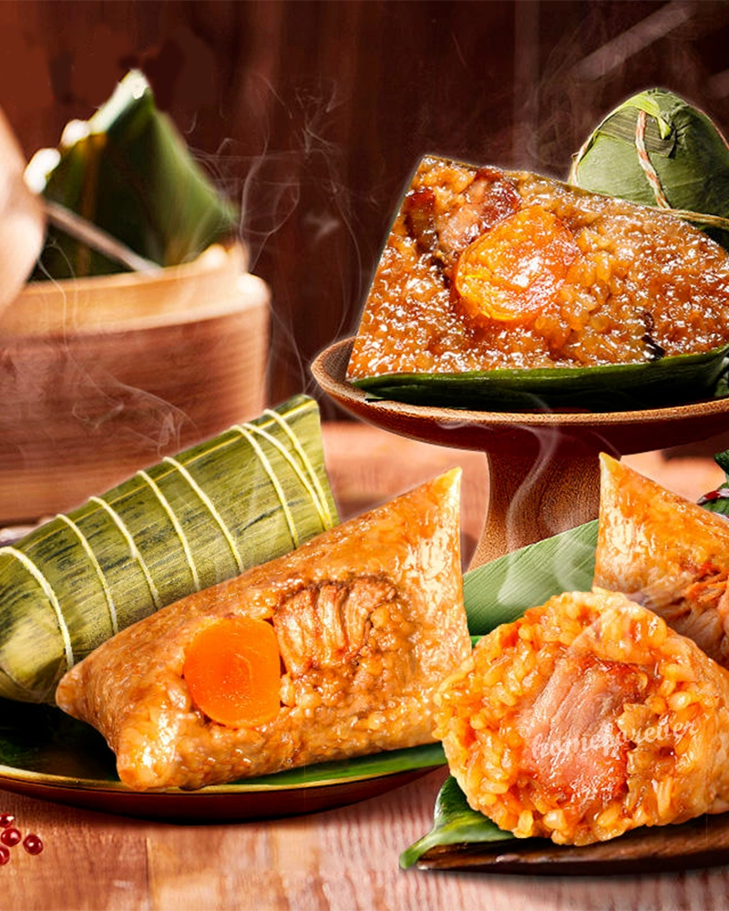 Lao Yu Yuan Shanghai Salted Egg Yolk & Pork Zongzi 2Pcs / 400g (上海咸蛋黄肉粽子)