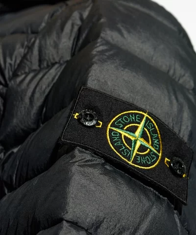 Stone Island Compass-Logo Hooded Navy Blue Down Jacket - Image 5