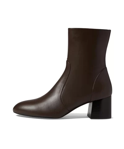 Stuart Weitzman Flareblock Leather Zip Ankle Booties - Image 10