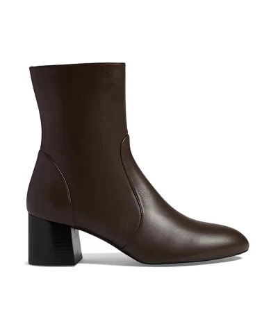 Stuart Weitzman Flareblock Leather Zip Ankle Booties-20551685
