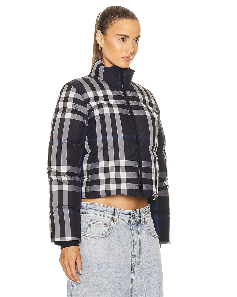 Alternative view of Burberry Aldfield Check Down Puffer Jacket