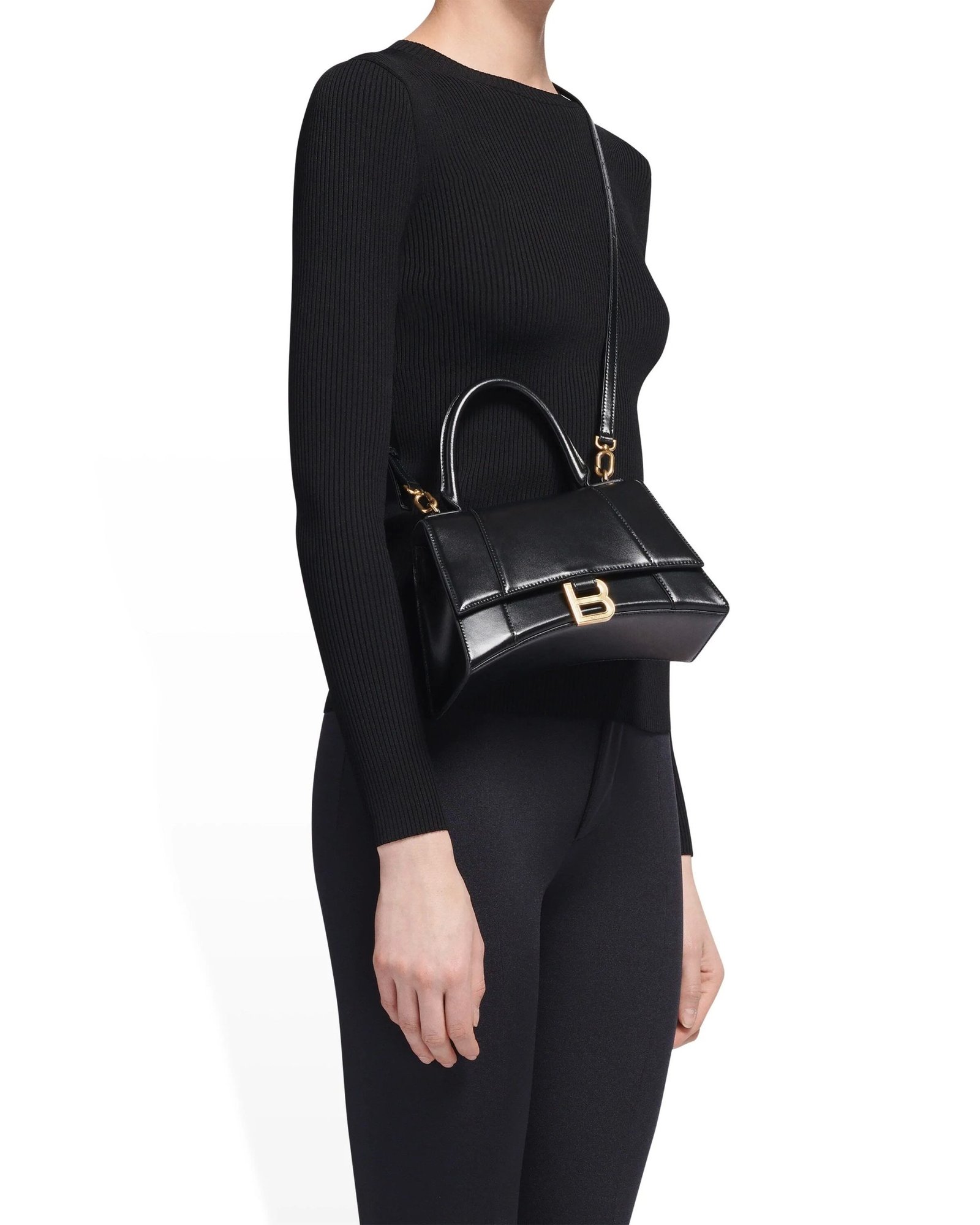 Alternative view of Balenciaga Hourglass Small Handbag in black