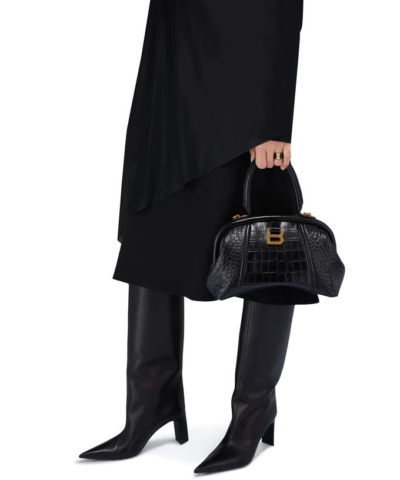 Balenciaga Small Editor Embossed Leather Bag In Black 20243119 2