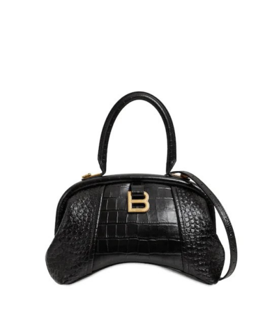 Balenciaga Small Editor Embossed Leather Bag In Black-20243120
