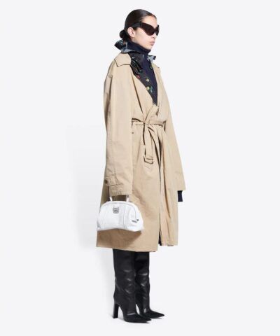 Balenciaga Small Editor Embossed Leather Bag In White 20243111 1