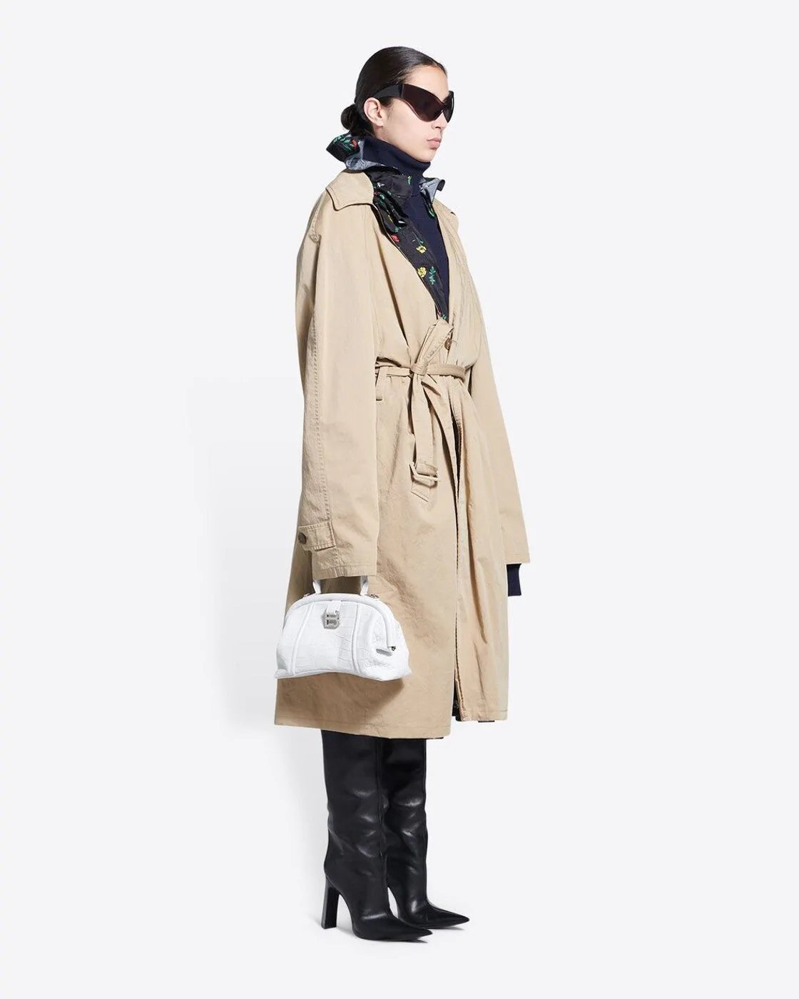 Alternative view of Balenciaga Small Editor Embossed Leather Bag In White