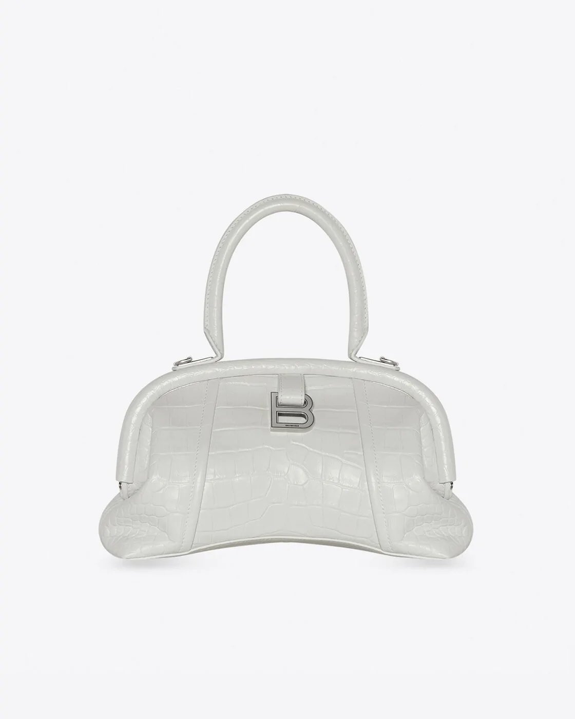 Balenciaga Small Editor Embossed Leather Bag In White-20243111