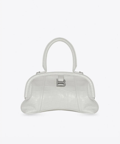 Balenciaga Small Editor Embossed Leather Bag In White-20243112