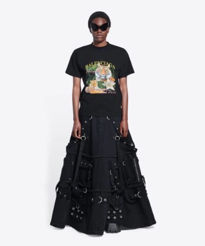 Balenciaga Spring 22 Tiger Small Fit Tee Black 20241711 1