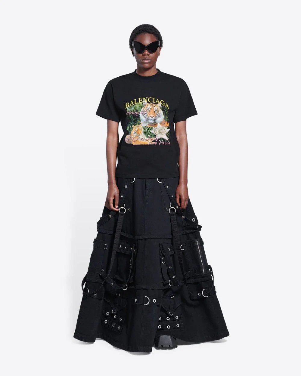 Alternative view of Balenciaga Spring 22 Tiger Small Fit Tee Black