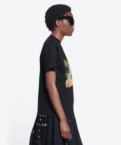 Balenciaga Spring 22 Tiger Small Fit Tee Black 20241711 2