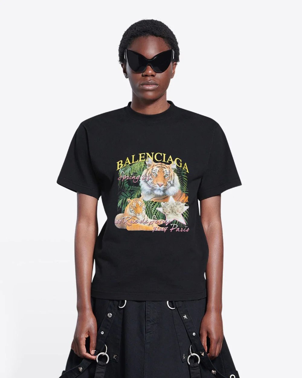 Balenciaga Spring 22 Tiger Small Fit Tee Black-20241711