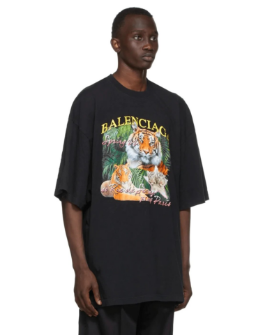 Balenciaga Spring 22 Tiger Small Fit Tee Black 20241722 1