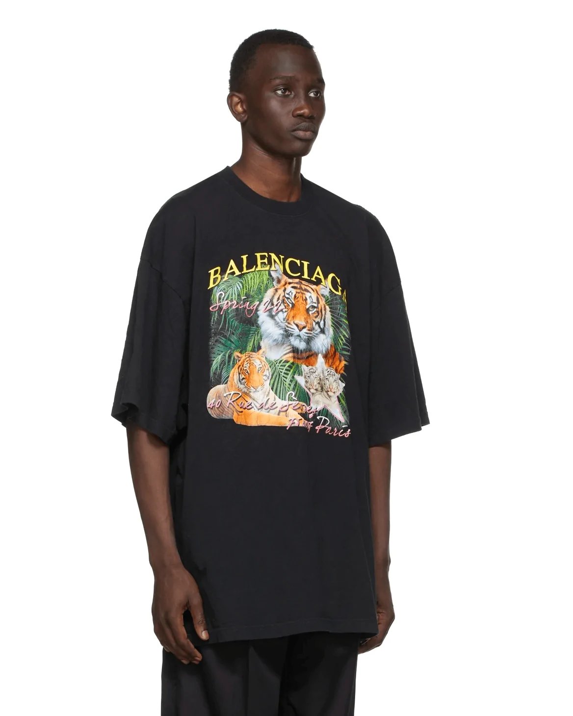 Alternative view of Balenciaga Spring 22 Tiger Small Fit Tee Black