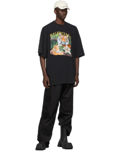 Balenciaga Spring 22 Tiger Small Fit Tee Black 20241722 3