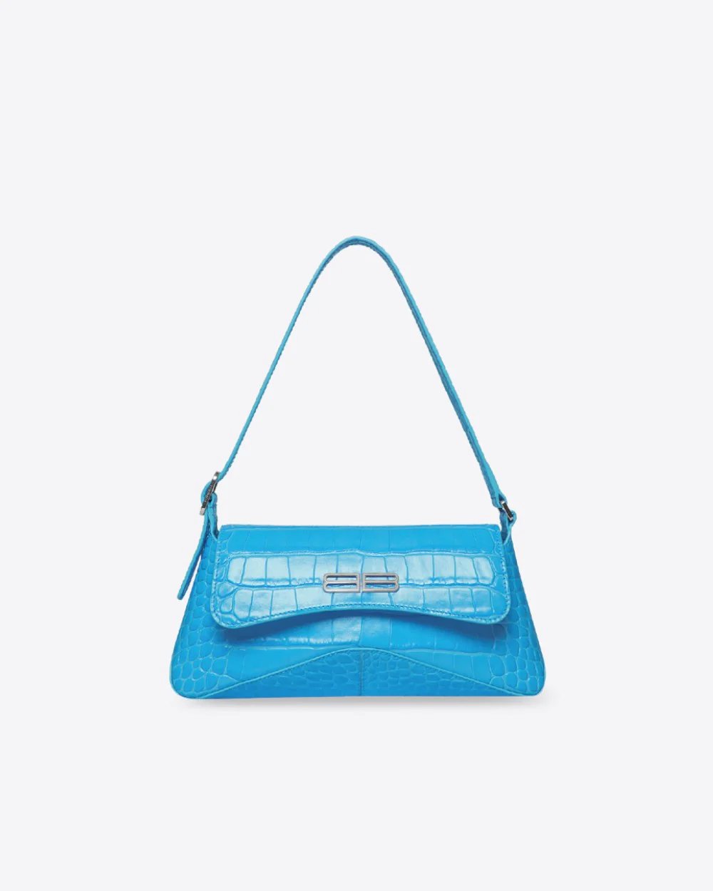 Balenciaga XX Small Flap Bag Crocodile Embossed in Blue-20240981