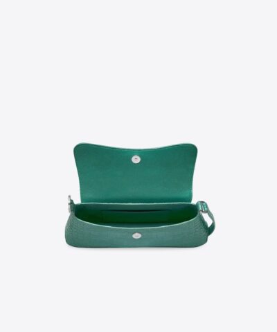 Balenciaga XX Small Flap Bag Crocodile Embossed in Green 20240997 3