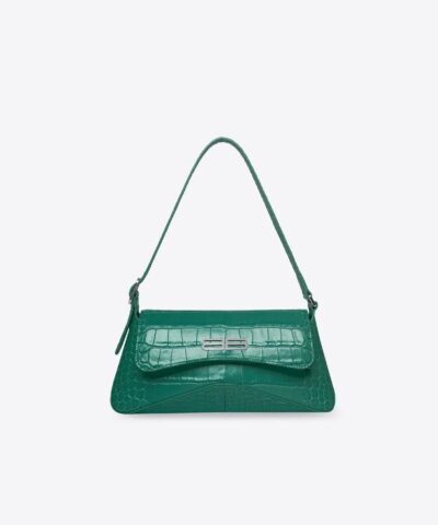 Balenciaga XX Small Flap Bag Crocodile Embossed in Green-20240997