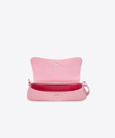 Balenciaga XX Small Flap Bag Crocodile Embossed in Pink 20240989 3