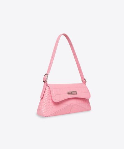 Balenciaga XX Small Flap Bag Crocodile Embossed in Pink 20240989 4