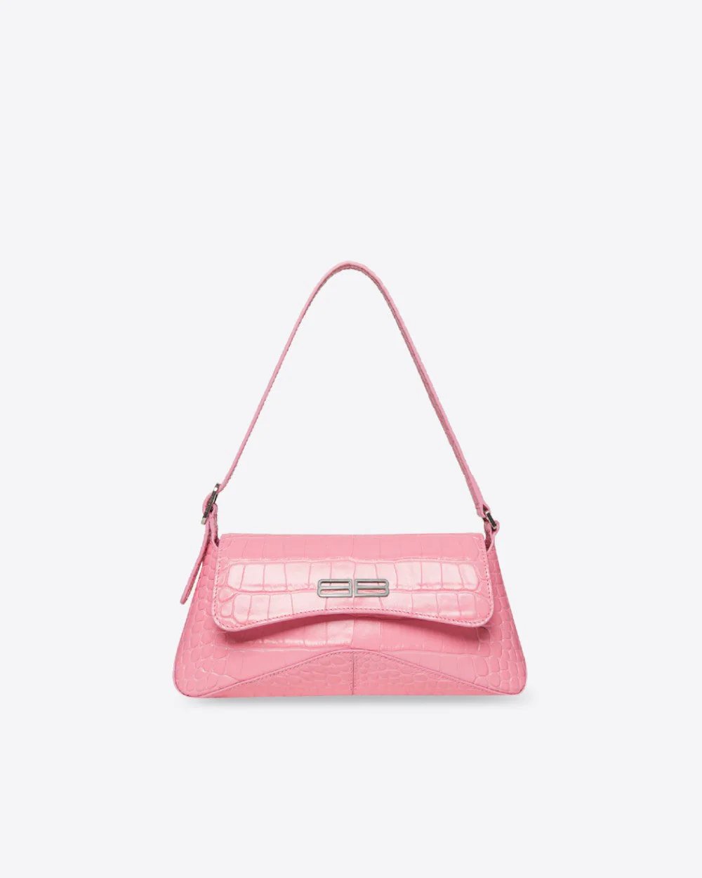 Balenciaga XX Small Flap Bag Crocodile Embossed in Pink-20240989