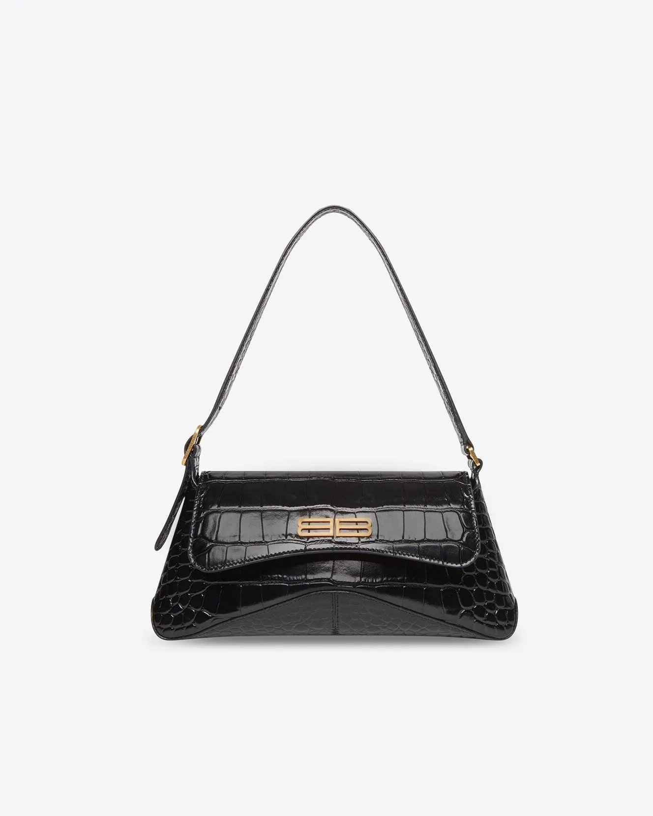 Balenciaga XX Small Flap Crocodile Embossed Shoulder Bag-20241005