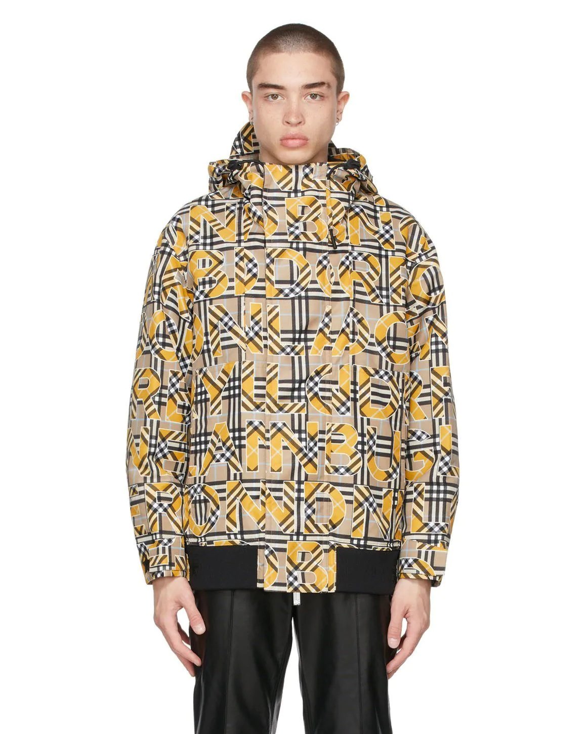 Burberry Beige & Yellow Vintage Check Logo Jacket-20246806