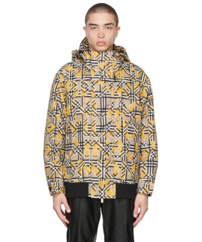 Burberry Beige & Yellow Vintage Check Logo Jacket-20246809