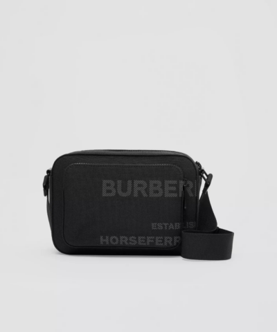 Burberry Black Horseferry Print Nylon Crossbody Bag-20239576