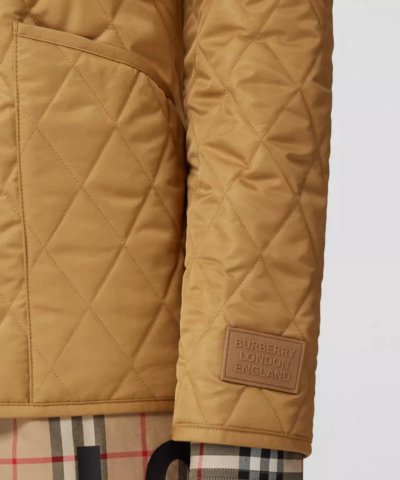 Burberry Corduroy Collar Diamond Quilted Jacket In Camel 20237201 6