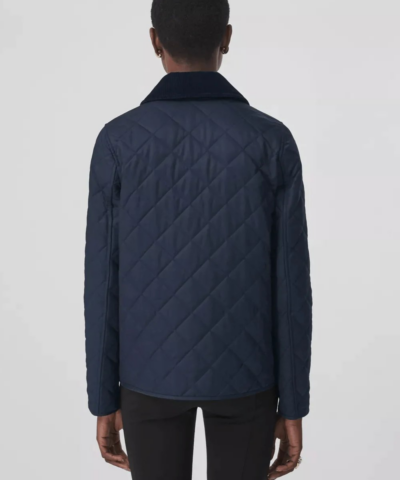 Burberry Corduroy Collar Diamond Quilted Jacket In Midnight 20237189 2