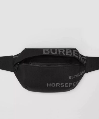 Burberry Horseferry Print Nylon Canvas Sonny Bum Bag In Black 20239522 1