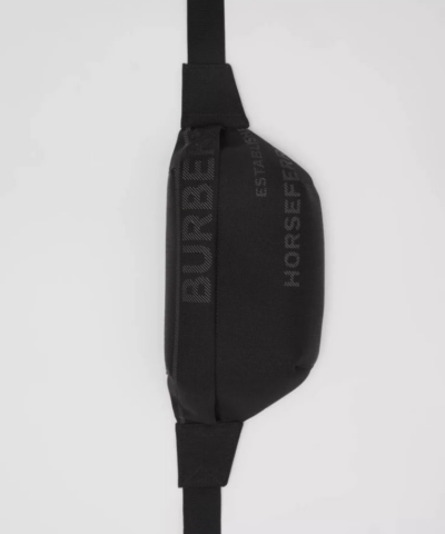 Burberry Horseferry Print Nylon Canvas Sonny Bum Bag In Black 20239522 3