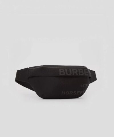 Burberry Horseferry Print Nylon Canvas Sonny Bum Bag In Black 20239522 5