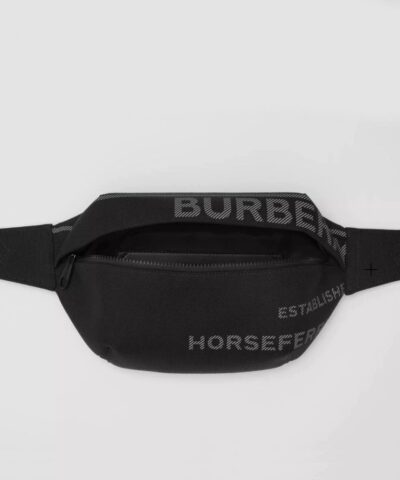 Burberry Horseferry Print Nylon Canvas Sonny Bum Bag In Black 20239522 8