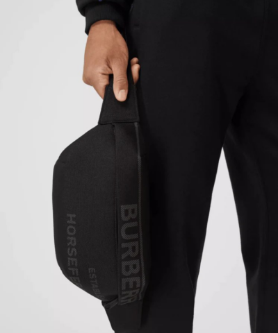 Burberry Horseferry Print Nylon Canvas Sonny Bum Bag In Black 20239522 9