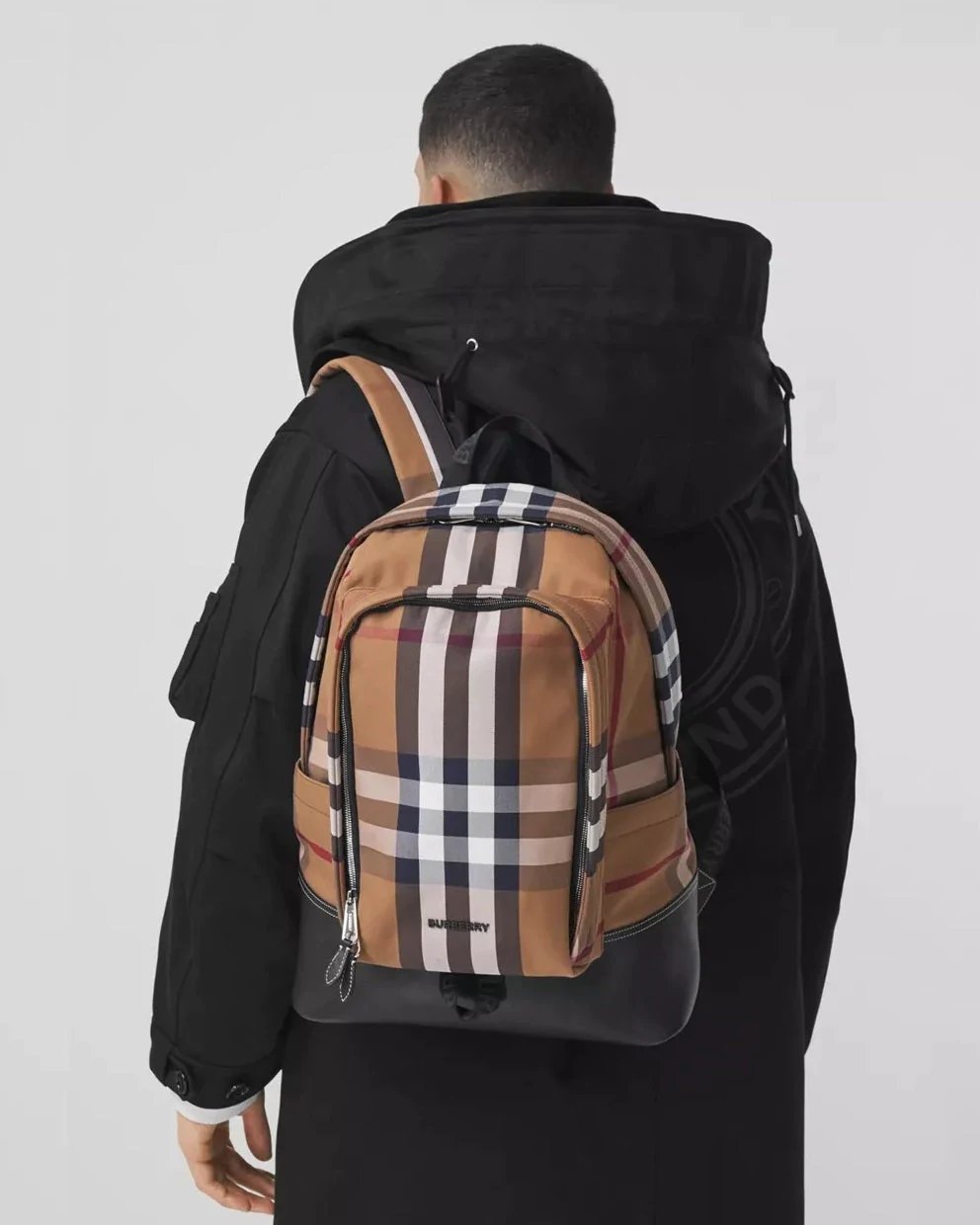 Alternative view of Burberry Large Check Cotton Canvas and Leather Backpack