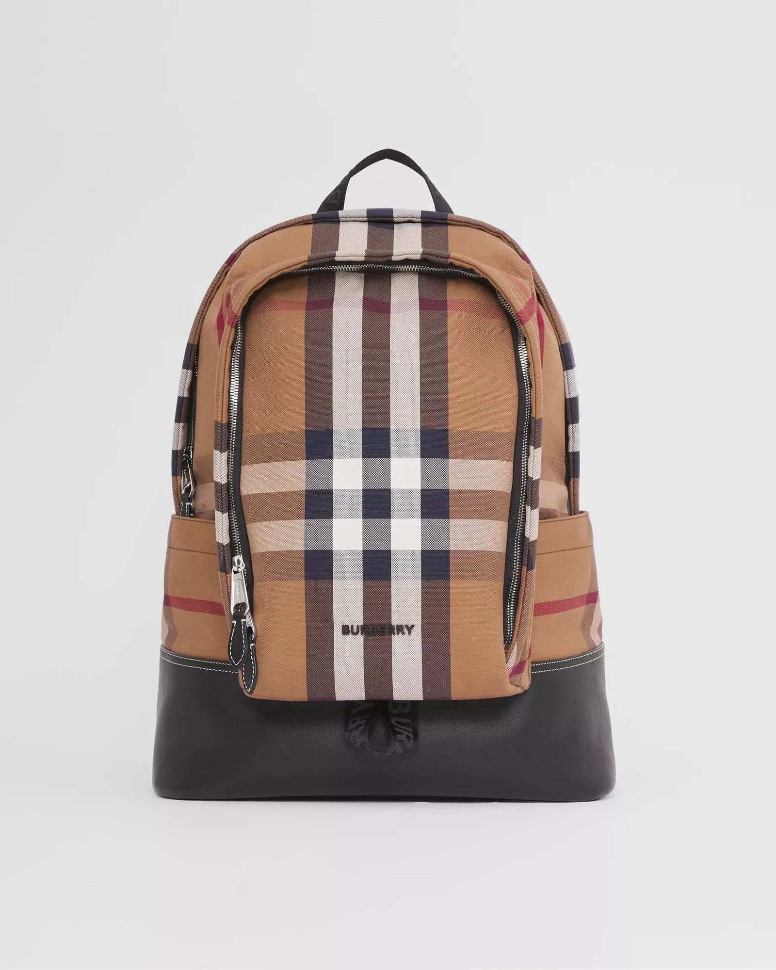 Burberry Large Check Cotton Canvas and Leather Backpack-20241422